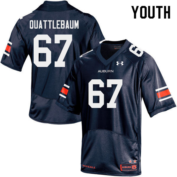 Auburn Tigers Youth Jacob Quattlebaum #67 Navy Under Armour Stitched College 2019 NCAA Authentic Football Jersey HTT5074BE